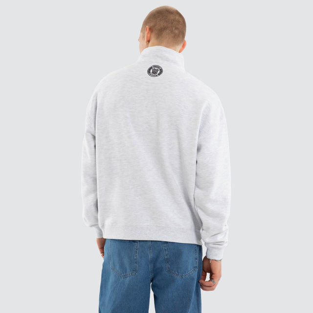 Maison 1/4 Zip Sweater White Marle