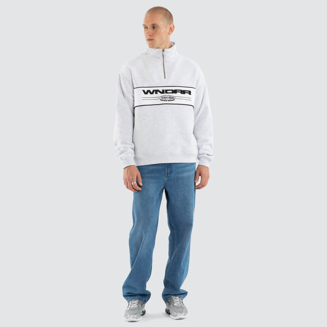 Maison 1/4 Zip Sweater White Marle