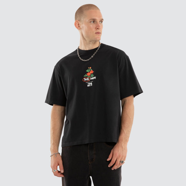 Everything Here Now Box Fit Tee Faded Black