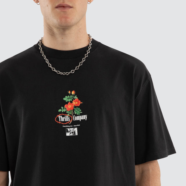 Everything Here Now Box Fit Tee Faded Black
