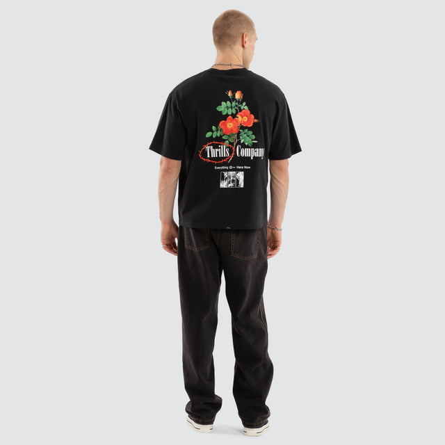 Everything Here Now Box Fit Tee Faded Black