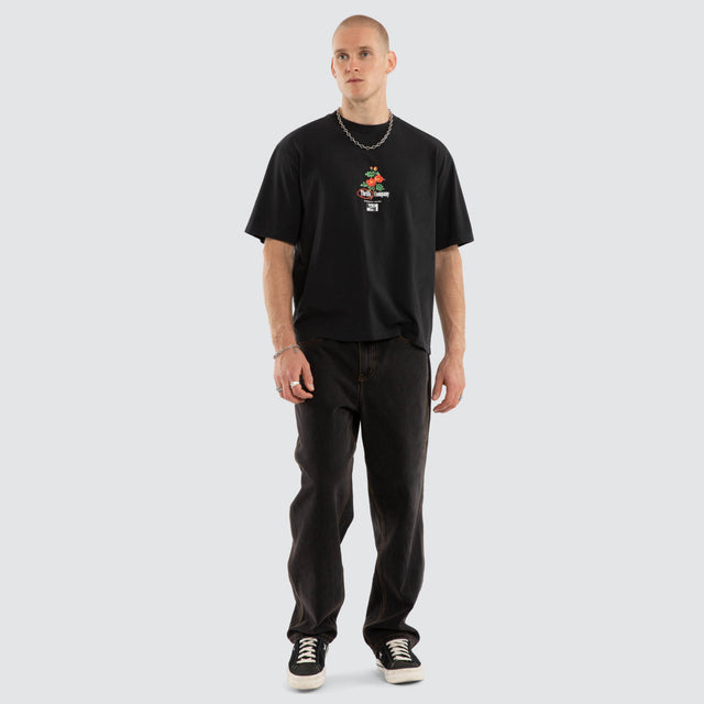 Everything Here Now Box Fit Tee Faded Black