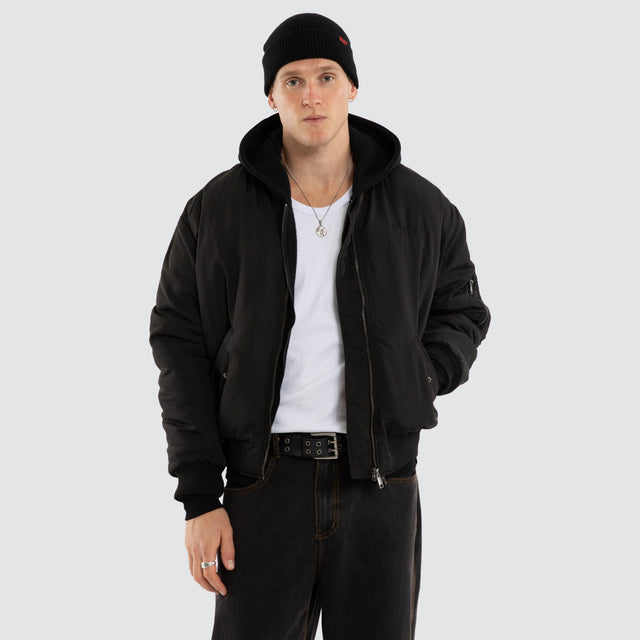 Realm Bomber Jacket Jet Black