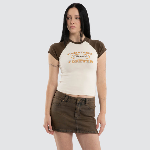 Last Stop Raglan Club Tee Heritage White