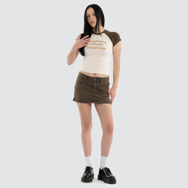 Last Stop Raglan Club Tee Heritage White