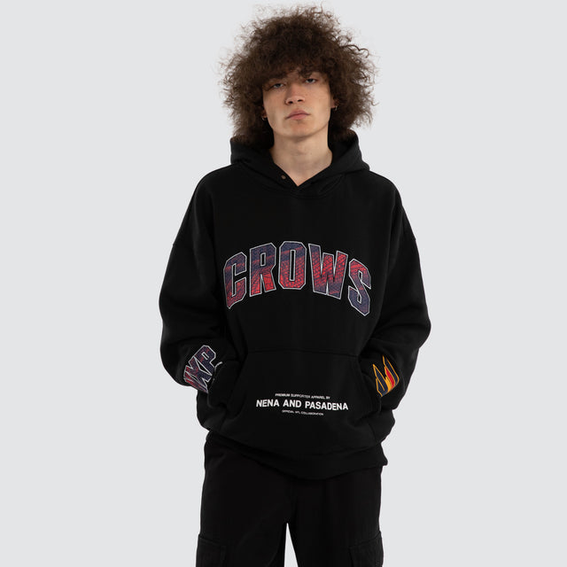 Ben Davis Adelaide Crows Box FIt Hoodie Jet Black