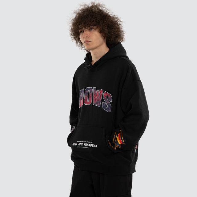 Ben Davis Adelaide Crows Box FIt Hoodie Jet Black