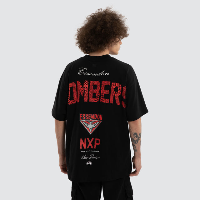 Ben Davis Essendon Bombers Raptor Tee Jet Black