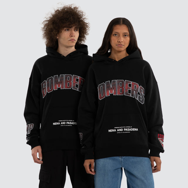 Ben Davis Essendon Bombers Box FIt Hoodie Jet Black