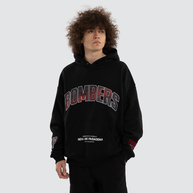 Ben Davis Essendon Bombers Box FIt Hoodie Jet Black