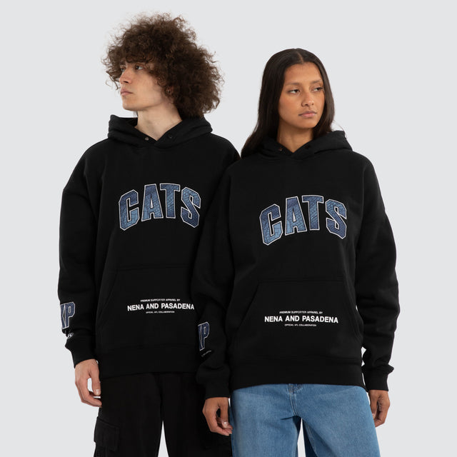 Ben Davis Geelong Cats Box FIt Hoodie Jet Black