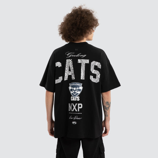 Ben Davis Geelong Cats Raptor Tee Jet Black