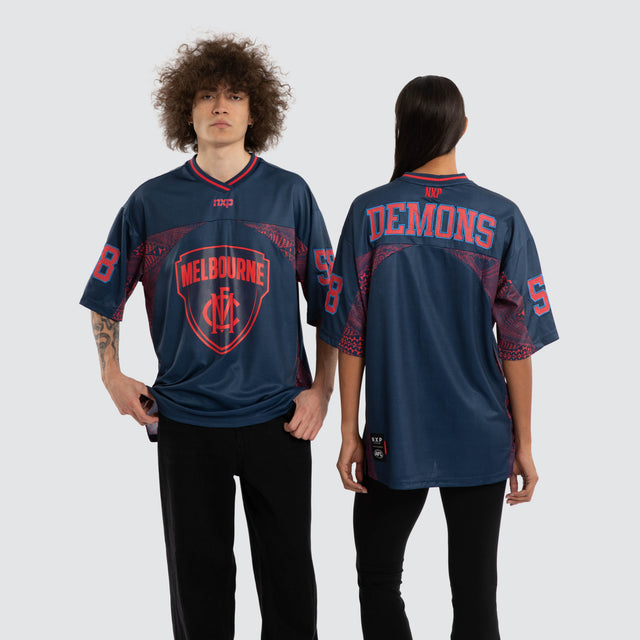 Ben Davis Melbourne Demons Mesh Jersey in Navy