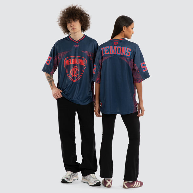 Ben Davis Melbourne Demons Mesh Jersey in Navy