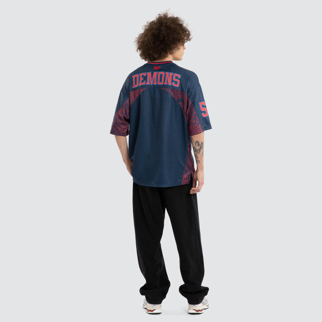 Ben Davis Melbourne Demons Mesh Jersey in Navy