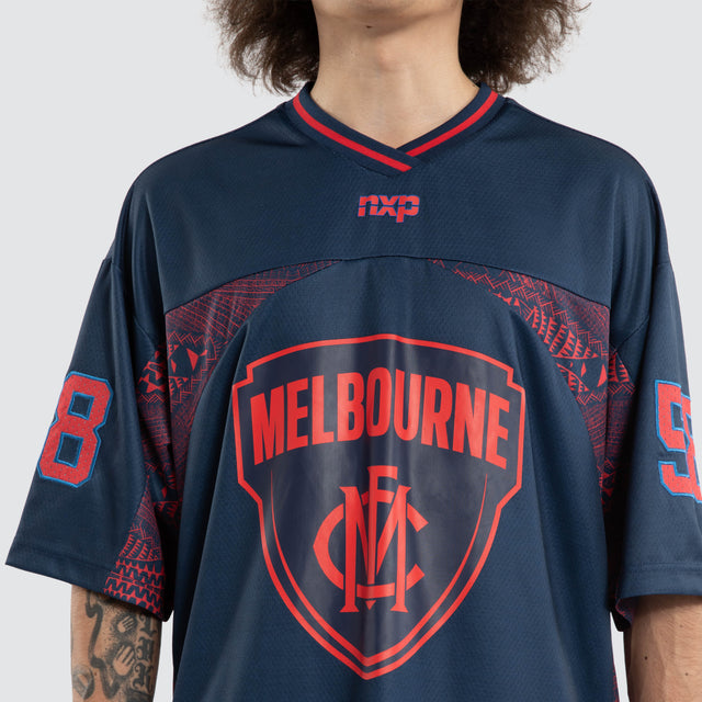 Ben Davis Melbourne Demons Mesh Jersey in Navy