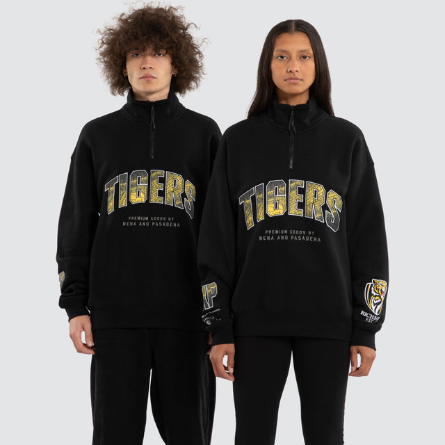 Ben Davis Richmond Tigers 1/4 Zip Thru Jet Black