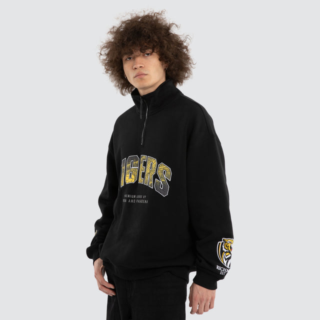 Ben Davis Richmond Tigers 1/4 Zip Thru Jet Black