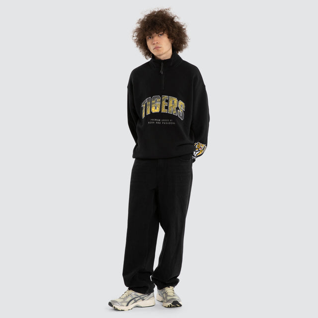 Ben Davis Richmond Tigers 1/4 Zip Thru Jet Black