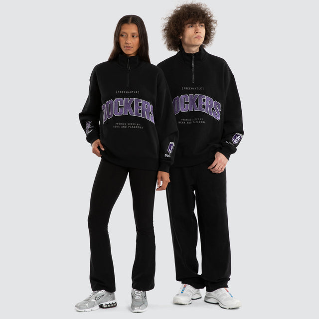 Ben Davis Fremantle Dockers 1/4 Zip Thru Jet Black