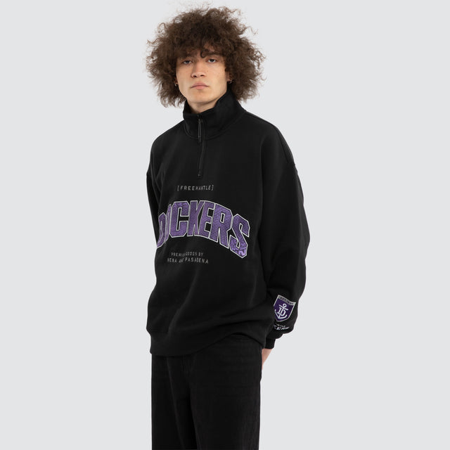 Ben Davis Fremantle Dockers 1/4 Zip Thru Jet Black