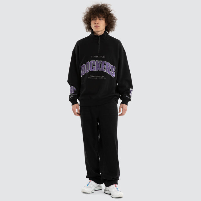 Ben Davis Fremantle Dockers 1/4 Zip Thru Jet Black