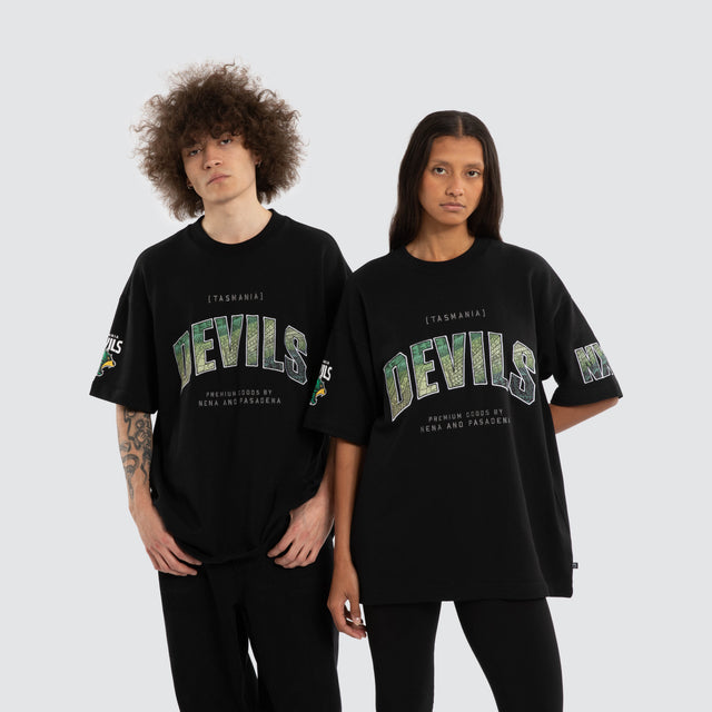 Ben Davis Tasmania Devils Loopback Raptor Tee Jet Black