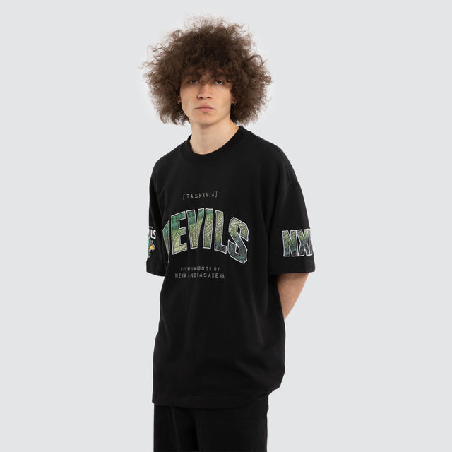 Ben Davis Tasmania Devils Loopback Raptor Tee Jet Black