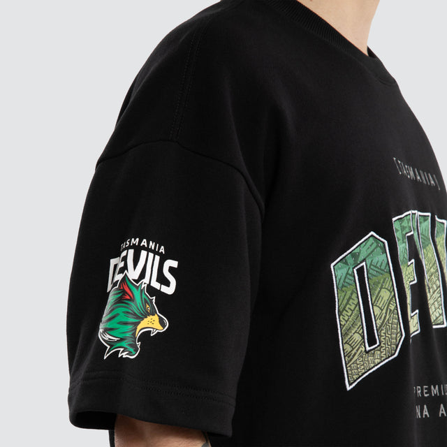 Ben Davis Tasmania Devils Loopback Raptor Tee Jet Black