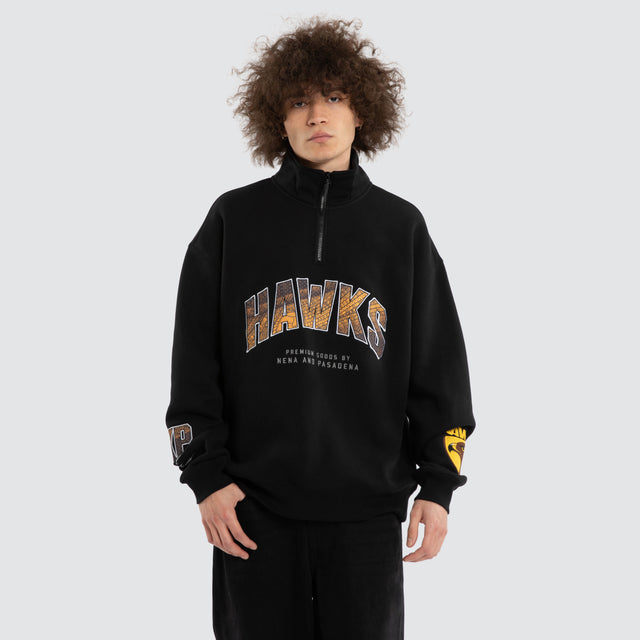 Ben Davis Hawthorn Hawks 1/4 Zip Thru Jet Black