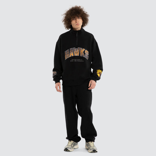 Ben Davis Hawthorn Hawks 1/4 Zip Thru Jet Black