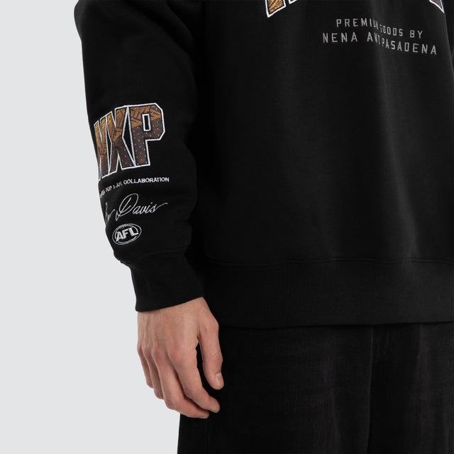 Ben Davis Hawthorn Hawks 1/4 Zip Thru Jet Black