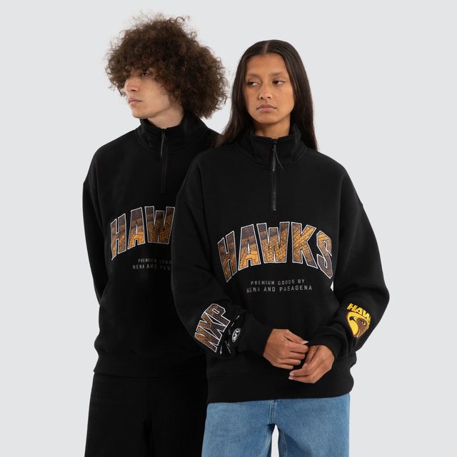 Ben Davis Hawthorn Hawks 1/4 Zip Thru Jet Black