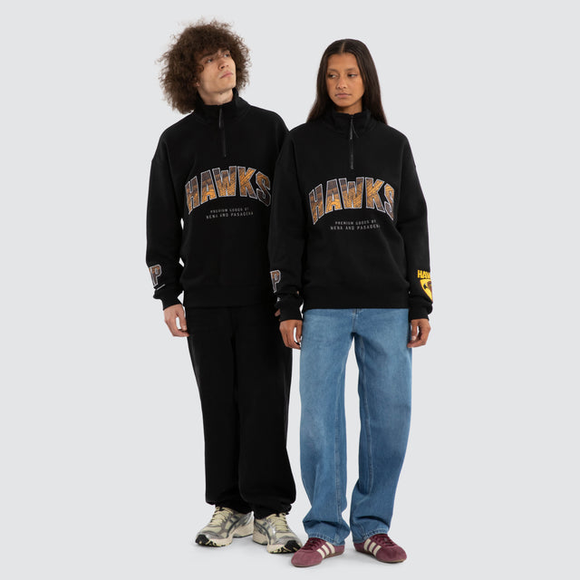 Ben Davis Hawthorn Hawks 1/4 Zip Thru Jet Black