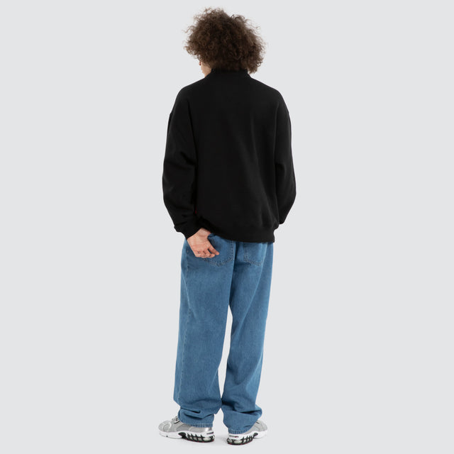 Ben Davis Collingwood Magpies 1/4 Zip Thru Jet Black