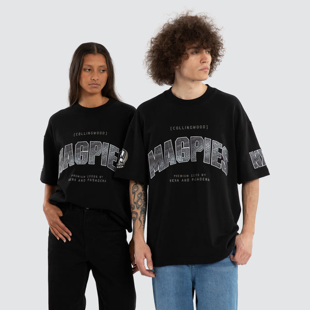Ben Davis Collingwood Magpies Loopback Raptor Tee Jet Black