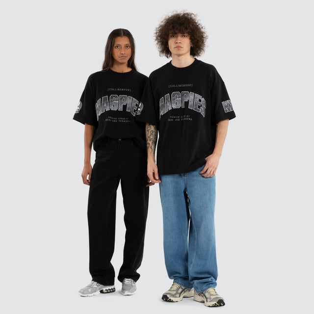 Ben Davis Collingwood Magpies Loopback Raptor Tee Jet Black