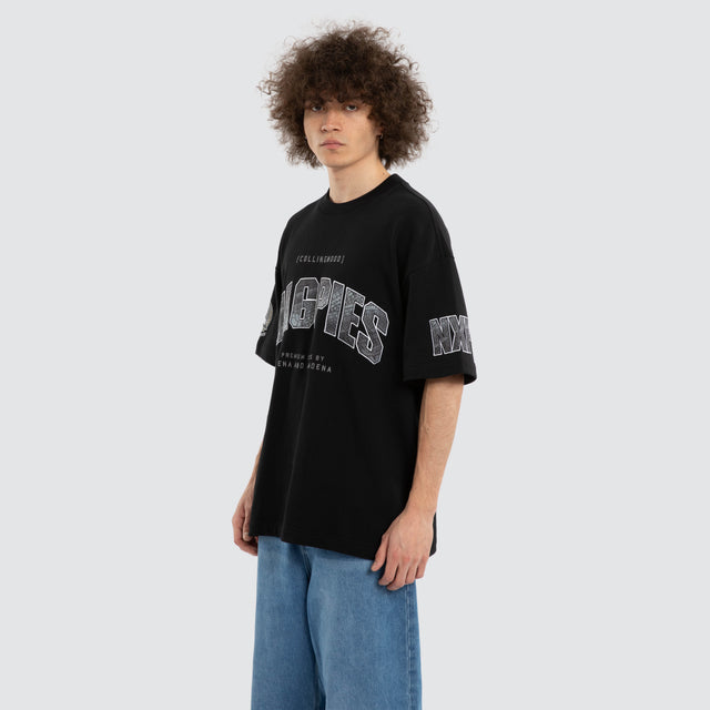 Ben Davis Collingwood Magpies Loopback Raptor Tee Jet Black