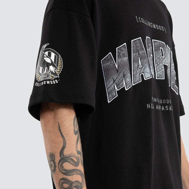 Ben Davis Collingwood Magpies Loopback Raptor Tee Jet Black