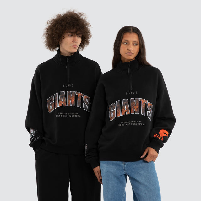 Ben Davis GWS Giants 1/4 Zip Thru Jet Black