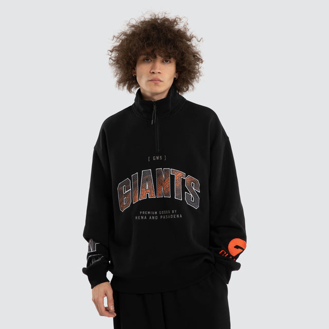 Ben Davis GWS Giants 1/4 Zip Thru Jet Black