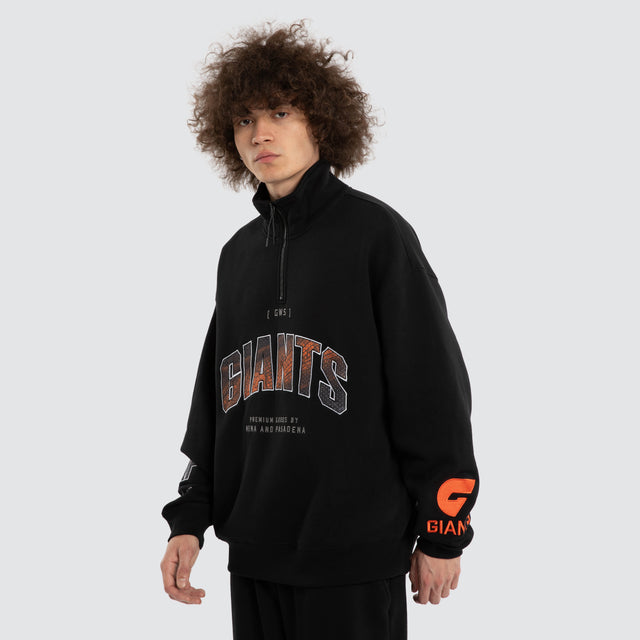 Ben Davis GWS Giants 1/4 Zip Thru Jet Black
