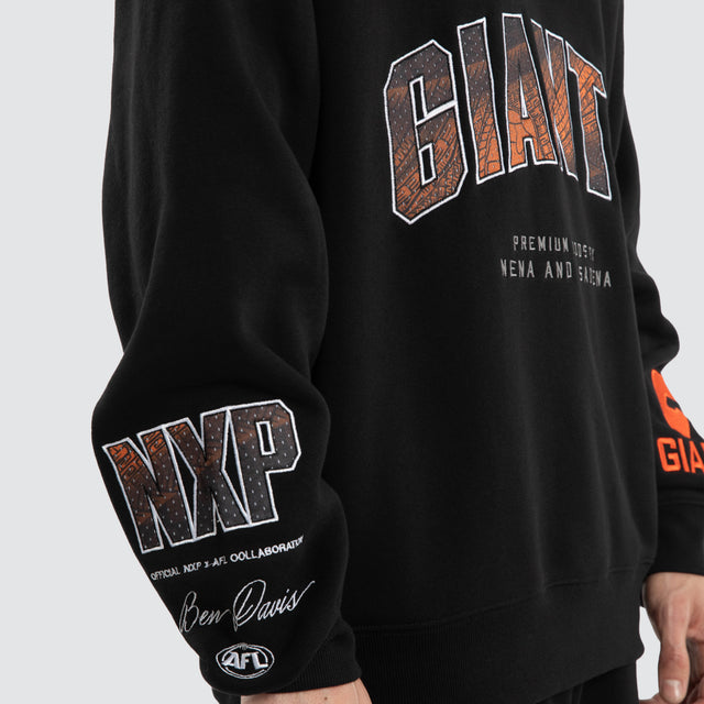Ben Davis GWS Giants 1/4 Zip Thru Jet Black