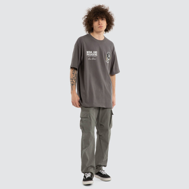 Ben Davis Collingwood Magpies Box Fit Tee Charcoal