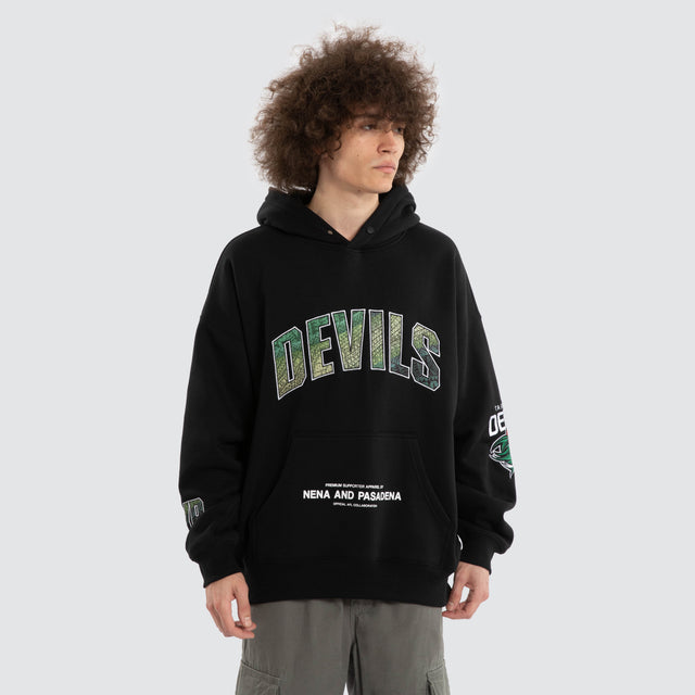 Ben Davis Tasmania Devils Box FIt Hoodie Jet Black