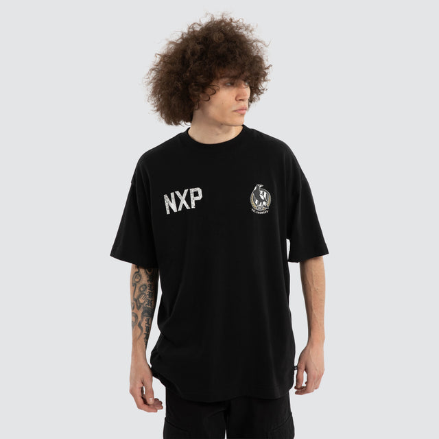 Ben Davis Collingwood Magpies Raptor Tee Jet Black