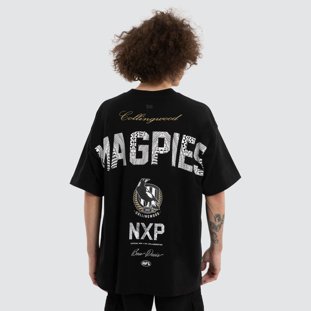 Ben Davis Collingwood Magpies Raptor Tee Jet Black