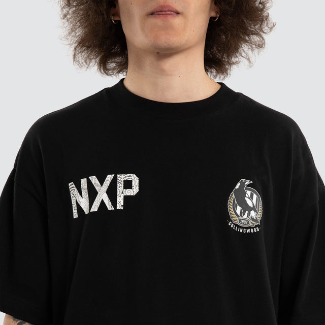 Ben Davis Collingwood Magpies Raptor Tee Jet Black