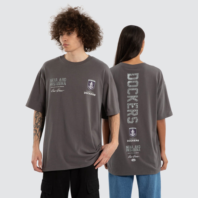 Ben Davis Fremantle Dockers Box Fit Tee Charcoal