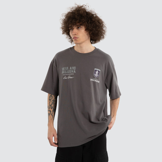 Ben Davis Fremantle Dockers Box Fit Tee Charcoal